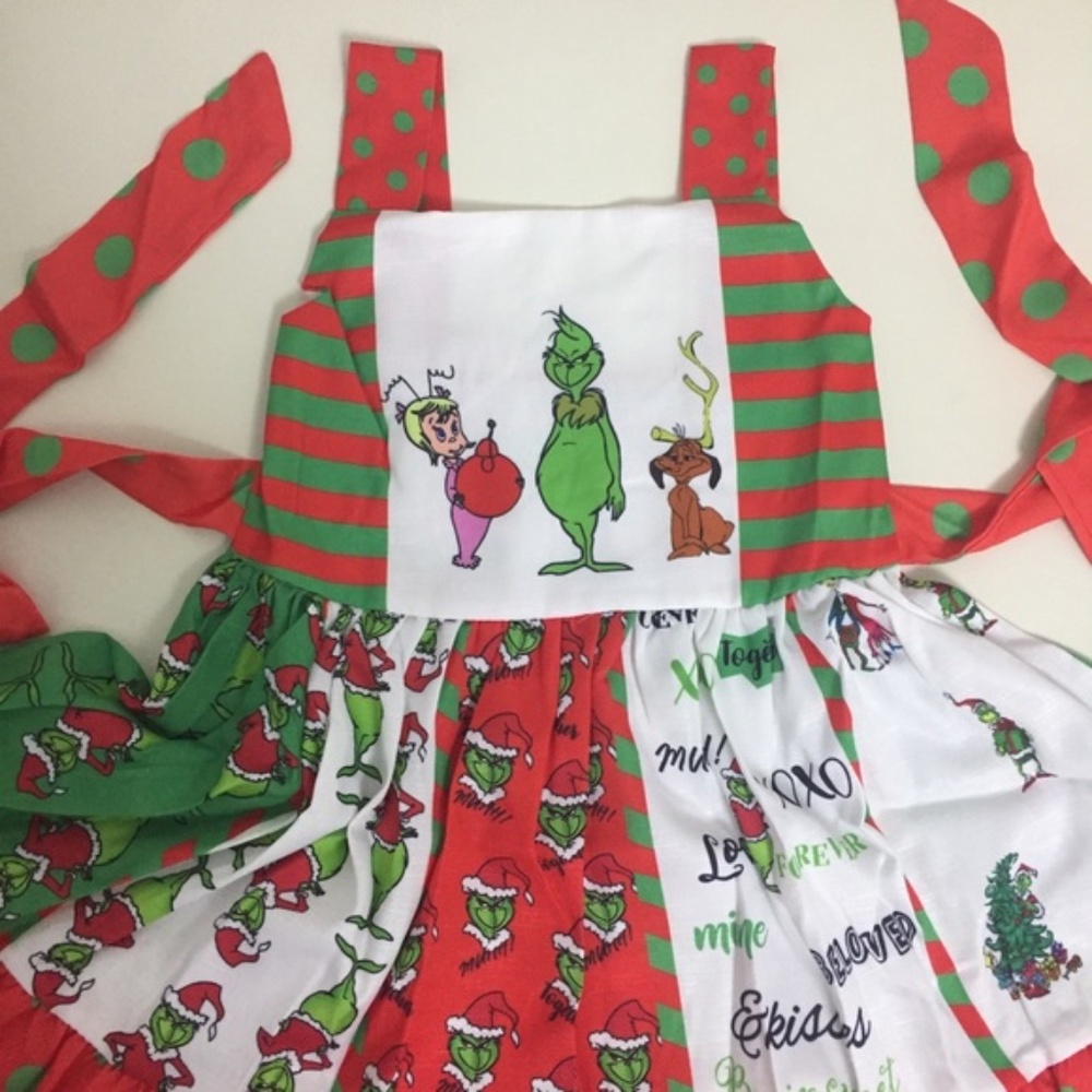 Christmas Grinch Cute Twirl Dress - Picture 6 of 7